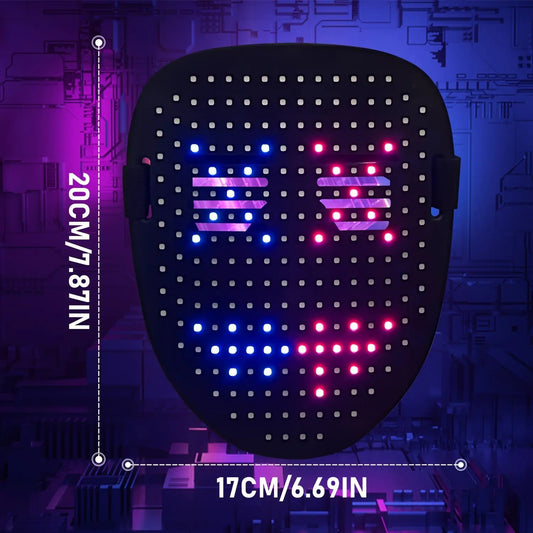 2026 New Halloween LED Mask,Light up Mask with Gesture Sensing, Color-Changing Mask with 50 Built-In Styles,The Perfect Gift for Someone Special, Scary LED Skeleton Mask,Glow in the Dark Mask for Halloween Costume Party