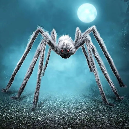 3 Ft Festive Decorations Giant Spider,Decor Outside,Yard Lawn Decoration,Gray, Treatbags (Standing Height:15 Ines) Spooky Ornaments Window Halloween