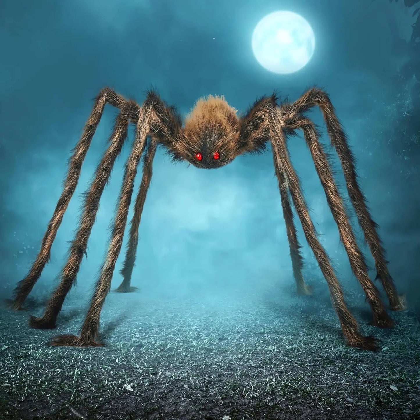 3 Ft Festive Decorations Giant Spider,Decor Outside,Yard Lawn Decoration,Gray, Treatbags (Standing Height:15 Ines) Spooky Ornaments Window Halloween