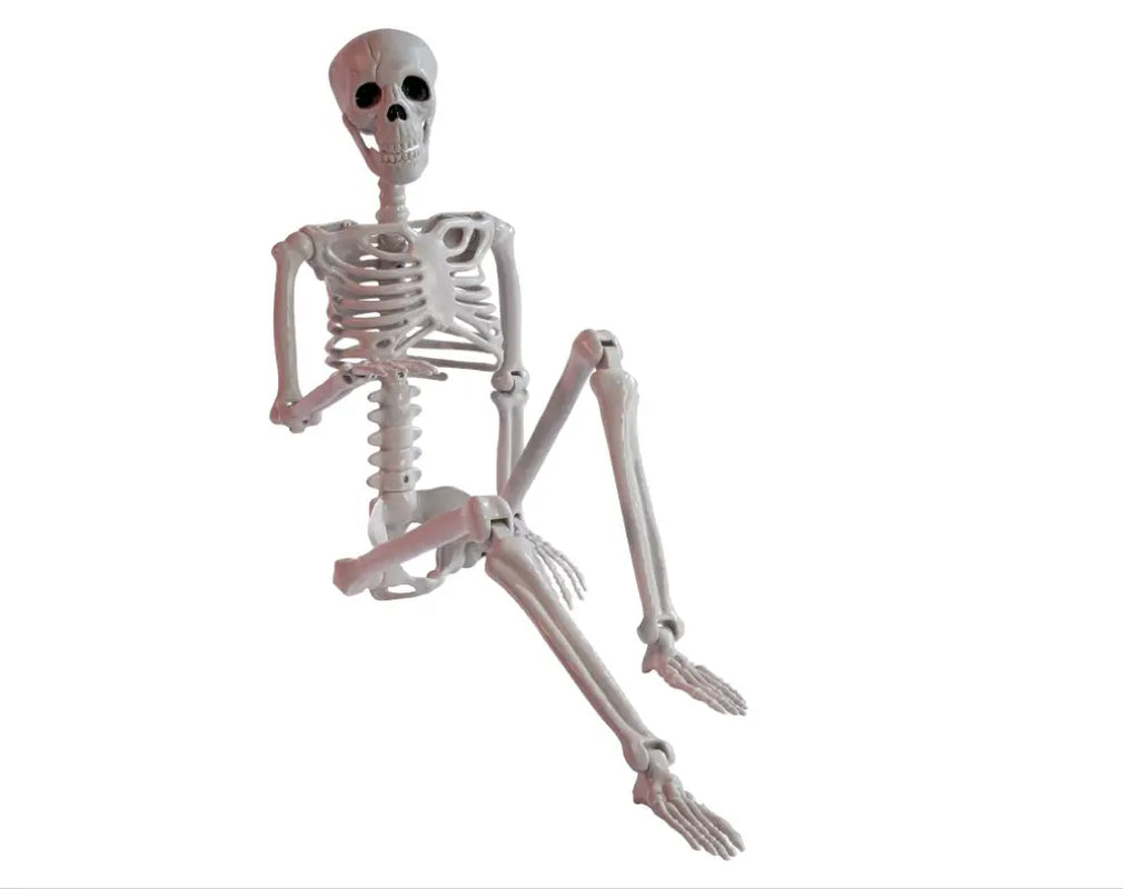 35" Posable Halloween Skeleton, Full Body Joints Plastic Skeleton with Movable/Posable Joints,Perfect for Halloween Haunted House Props Decorations Outdoor
