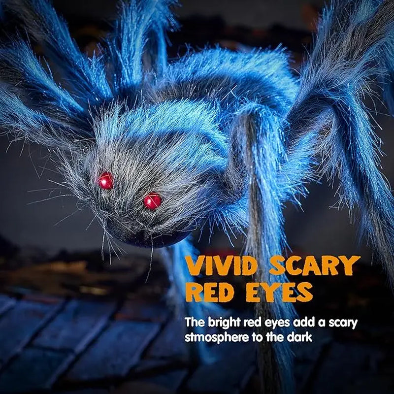3 Ft Festive Decorations Giant Spider,Decor Outside,Yard Lawn Decoration,Gray, Treatbags (Standing Height：15 Ines) Spooky Ornaments Window Halloween