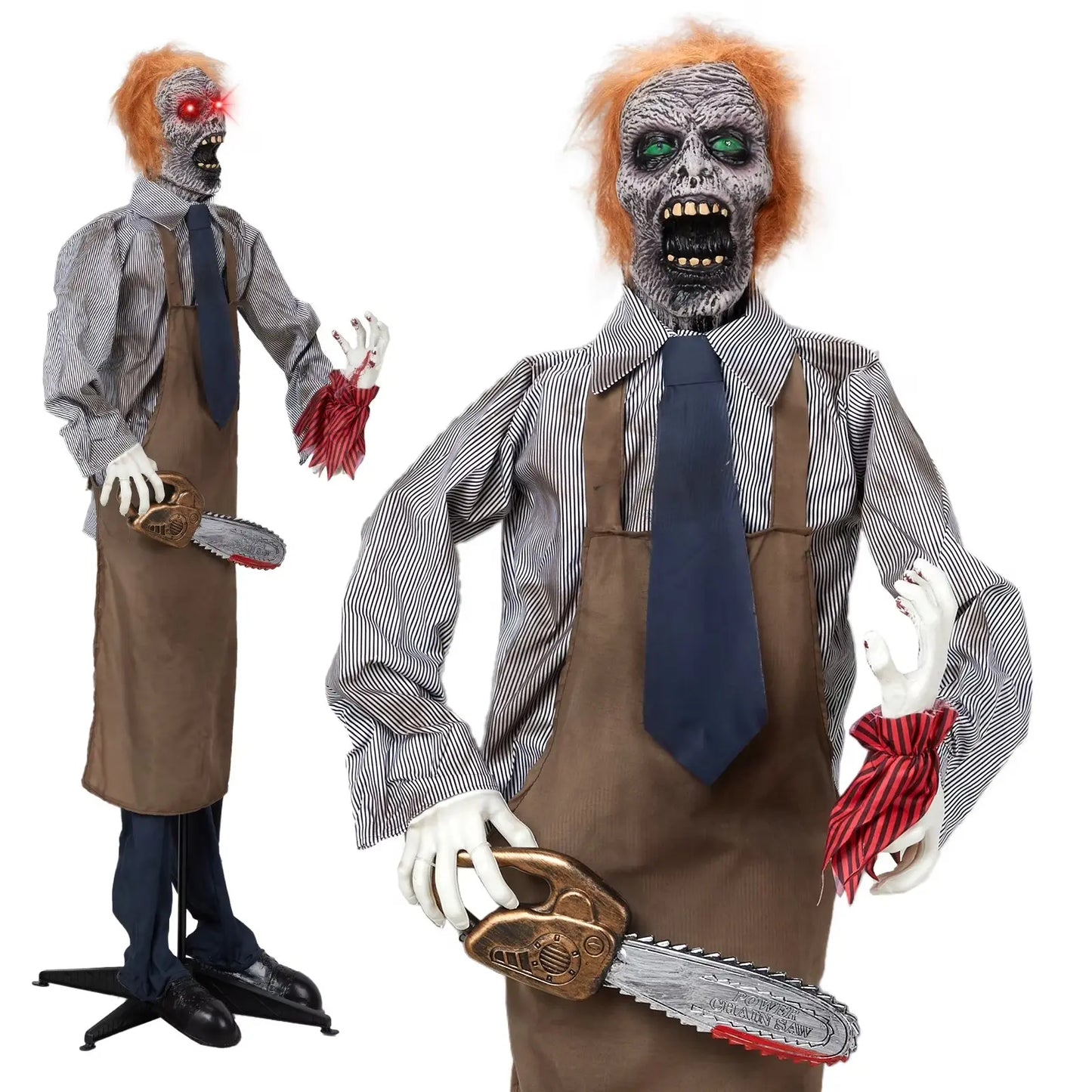 Ubesgoo 5.3FT-7FT Halloween Inflatable Scary Crone Witch Prop, Plastic Lightweight Animatronic Yard Decor with Red Glowing Eyes, Battery-Powered Effects for Garden Lawn Outdoor Festive Decorations