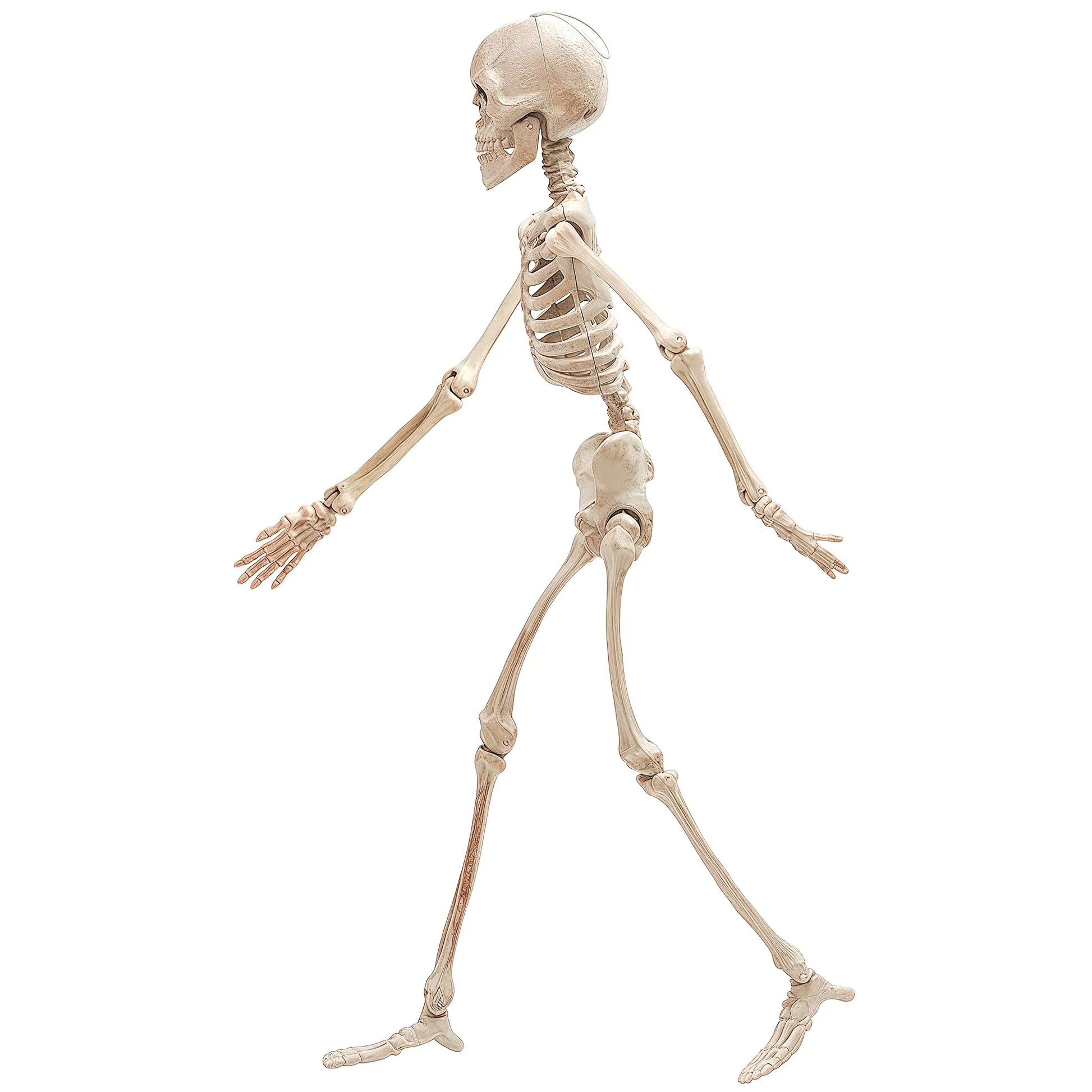16-Inch Halloween Party Skeleton with Movable Joints, Realistic Full-Body Decor for Haunted House Props, Spooky Halloween Decoration, Adjustable Ornaments, Standing