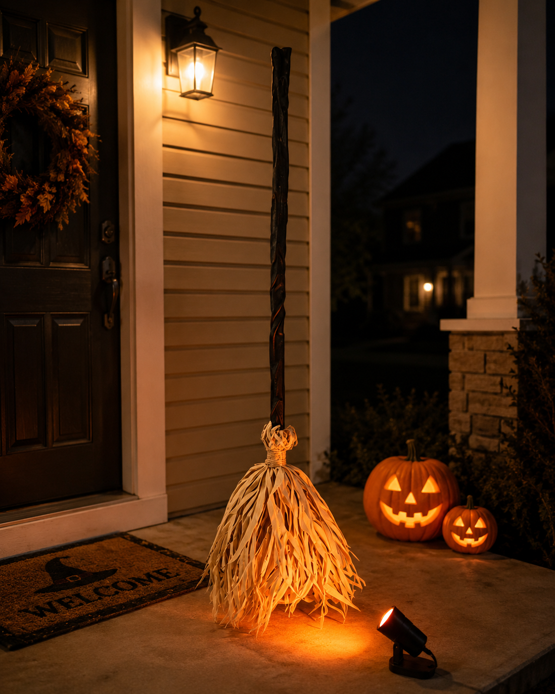 Motion-Activated glowing witch broom