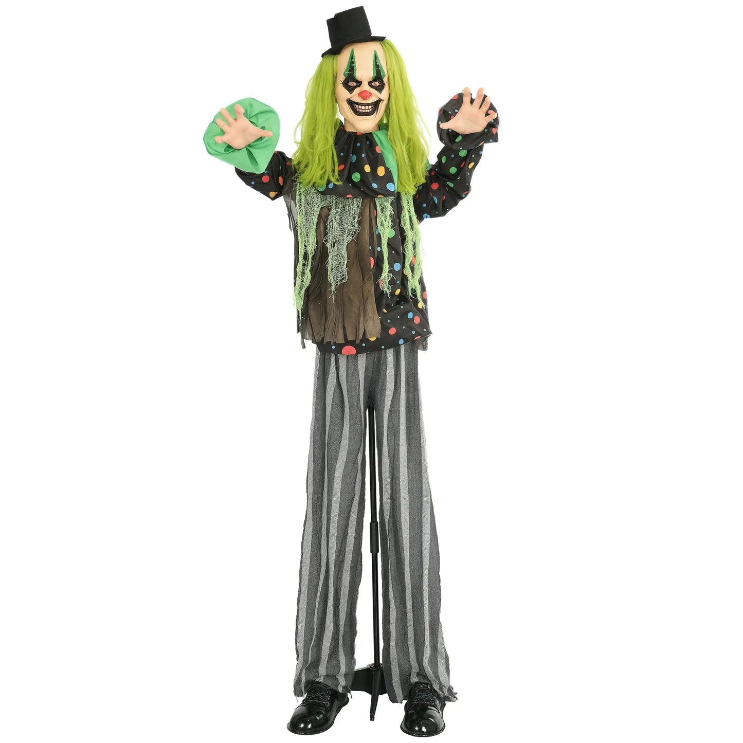 Halloween Decorations Life Size Outdoor Ghost/Clown/Witch, Sound and Motion Activated Animated Prop Animatronic Decor with Light up Eyes, Spooky Sound