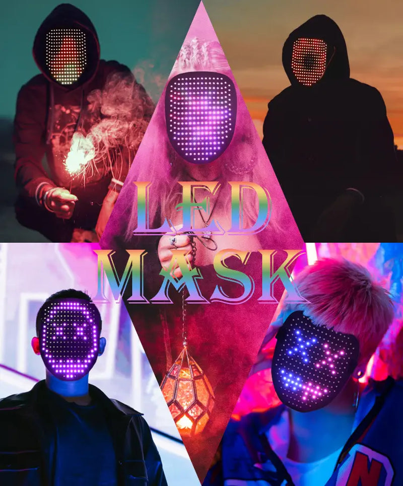 2026 New Halloween LED Mask,Light up Mask with Gesture Sensing, Color-Changing Mask with 50 Built-In Styles,The Perfect Gift for Someone Special, Scary LED Skeleton Mask,Glow in the Dark Mask for Halloween Costume Party