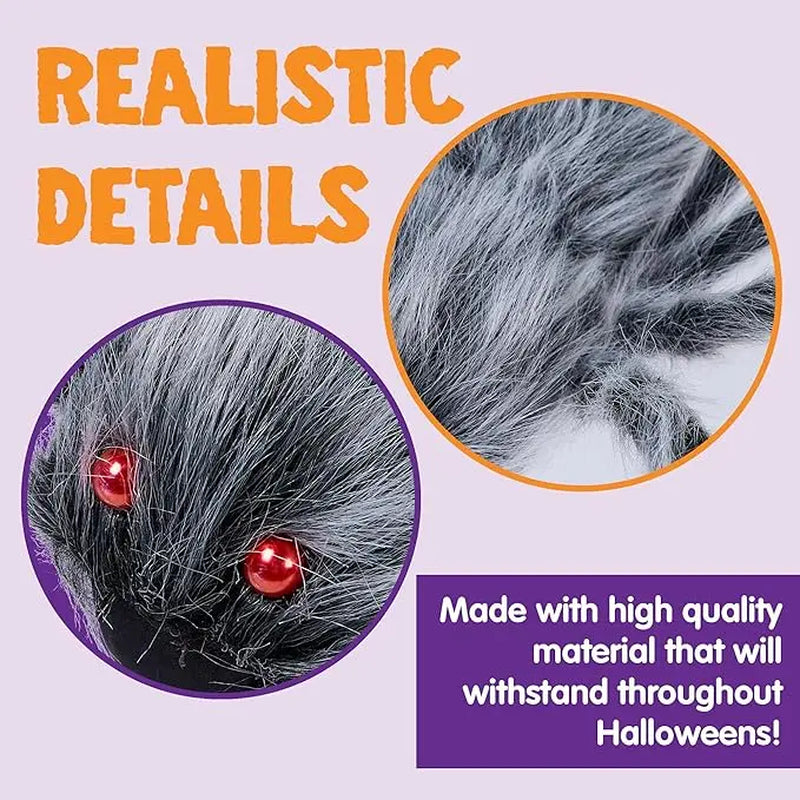 3 Ft Festive Decorations Giant Spider,Decor Outside,Yard Lawn Decoration,Gray, Treatbags (Standing Height：15 Ines) Spooky Ornaments Window Halloween