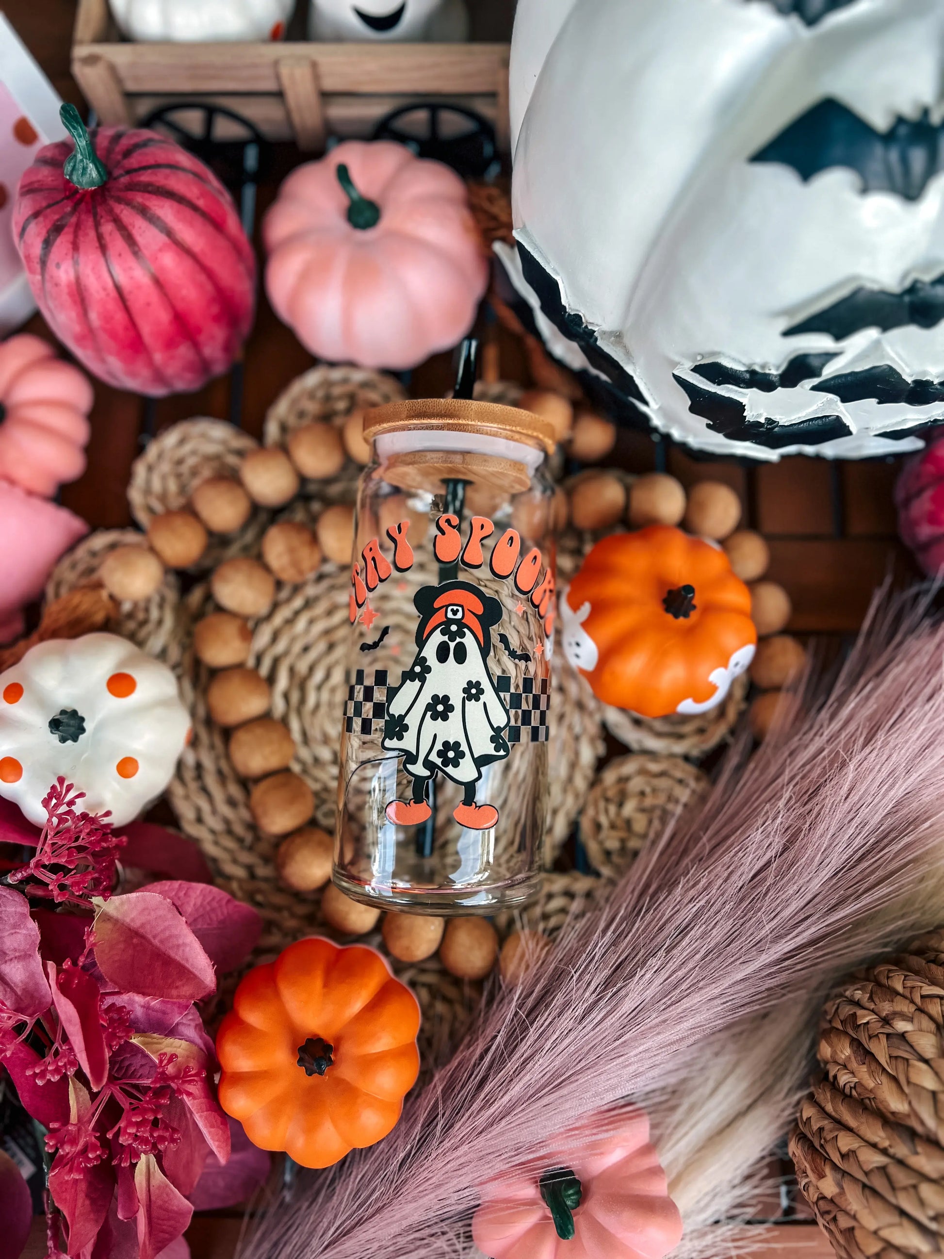 Skater Ghost Halloween Coffee Glass