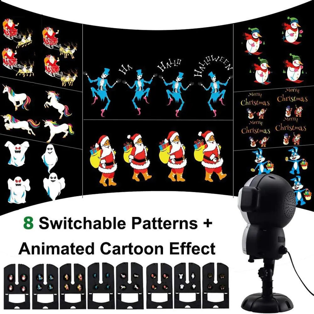 Christmas Halloween Holiday LED Laser Projector Light House Party Landscape Lamp Movie Slides Halloween Decorations Birthday Thankgiving Gift Plool Party