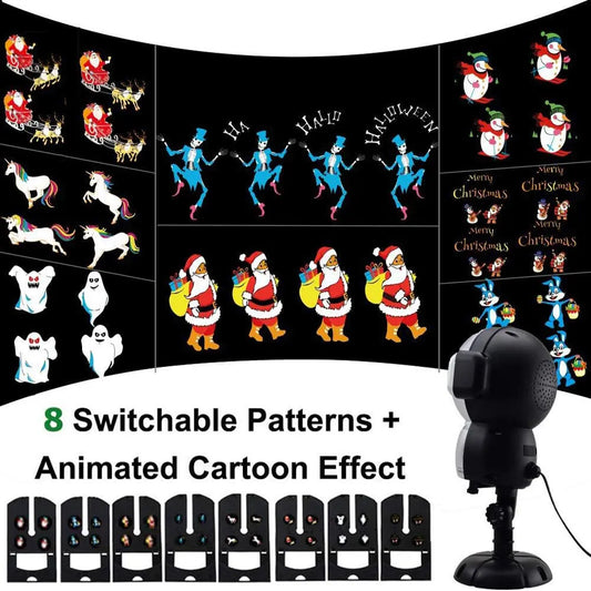 Christmas Halloween Holiday LED Laser Projector Light House Party Landscape Lamp Movie Slides Halloween Decorations Birthday Thankgiving Gift Plool Party