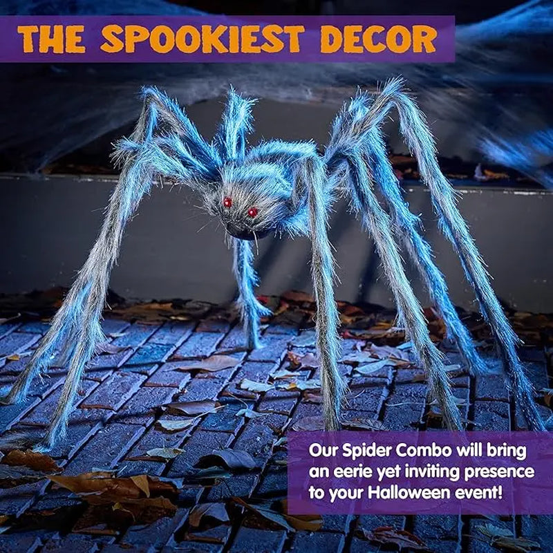 3 Ft Festive Decorations Giant Spider,Decor Outside,Yard Lawn Decoration,Gray, Treatbags (Standing Height：15 Ines) Spooky Ornaments Window Halloween