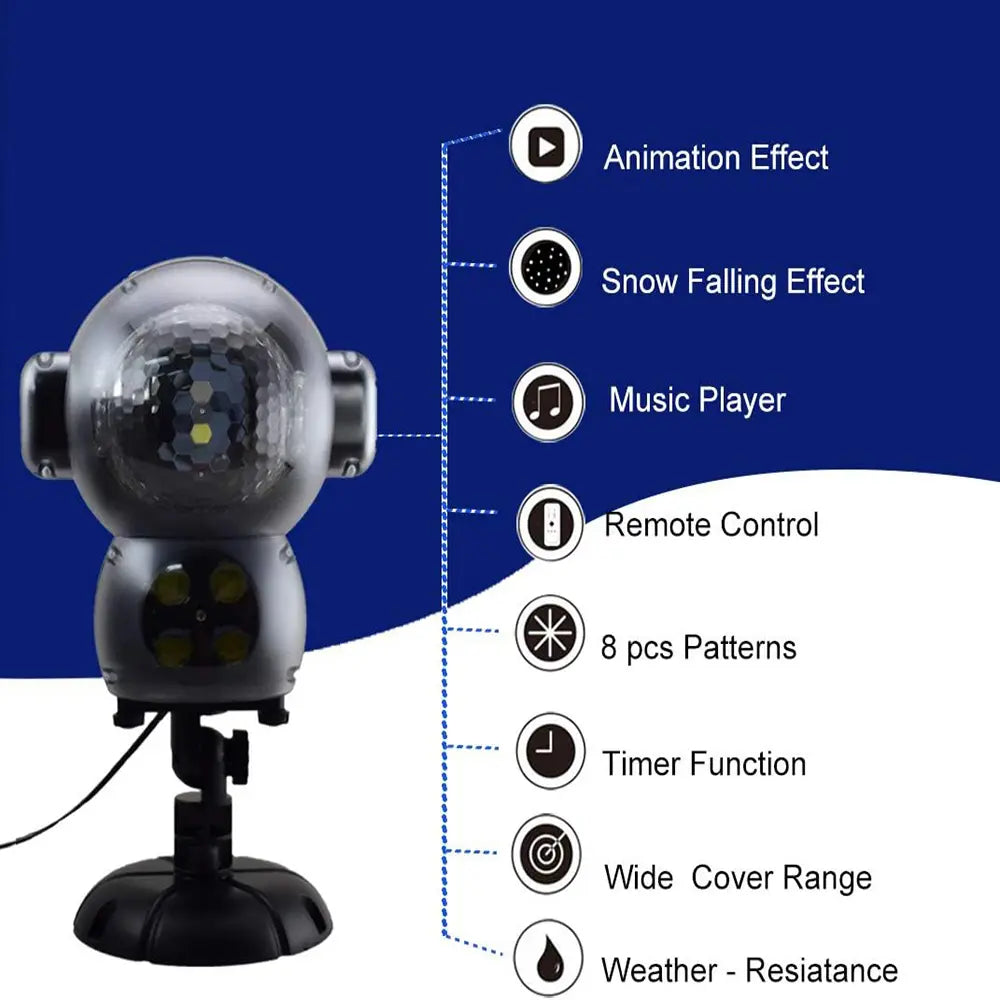 Christmas Halloween Holiday LED Laser Projector Light House Party Landscape Lamp Movie Slides Halloween Decorations Birthday Thankgiving Gift Plool Party