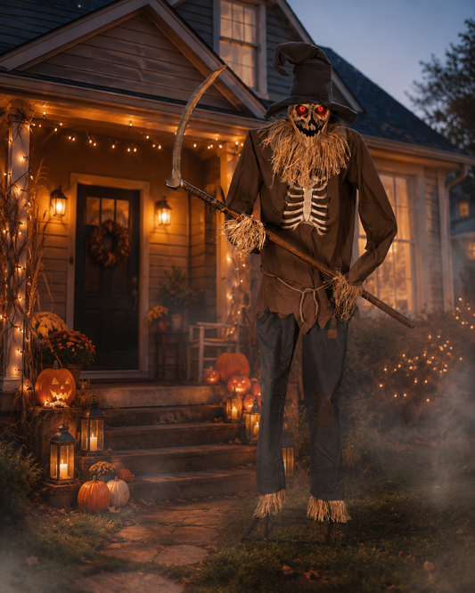 12FT Giant Scarecrow Animatronic – Halloween Yard Decoration