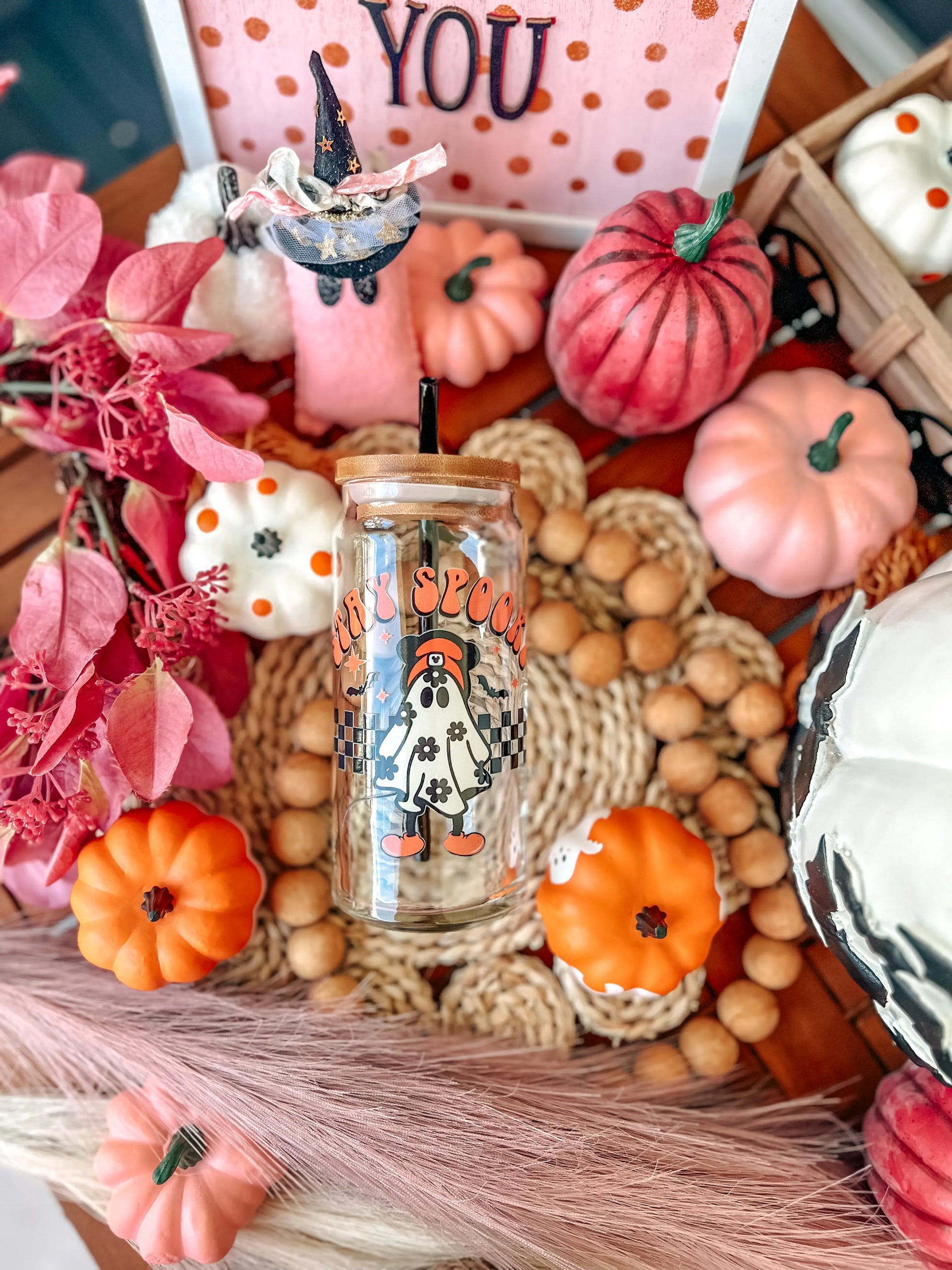 Skater Ghost Halloween Coffee Glass