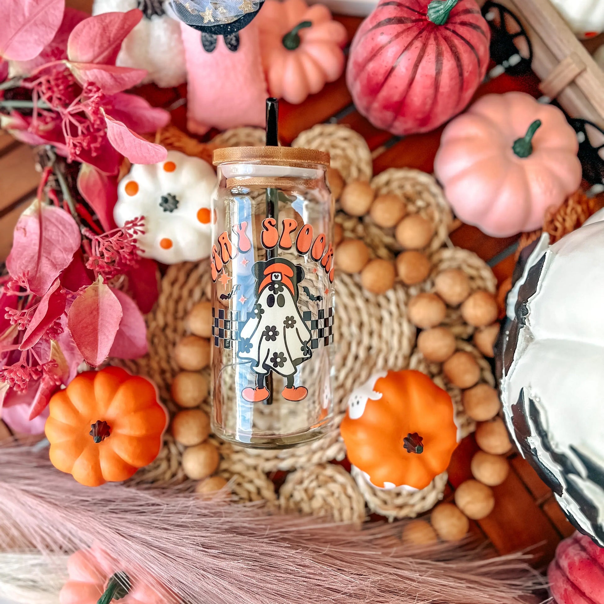 Skater Ghost Halloween Coffee Glass