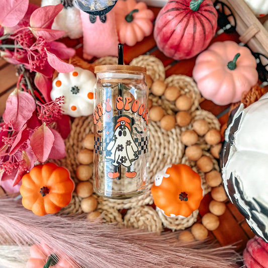 Skater Ghost Halloween Coffee Glass