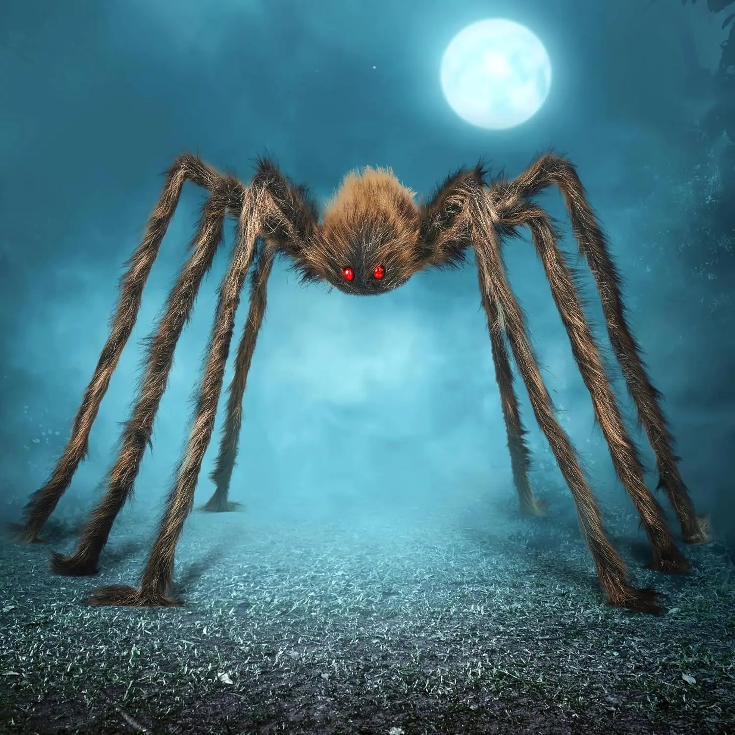 3 Ft Festive Decorations Giant Spider,Decor Outside,Yard Lawn Decoration,Gray, Treatbags (Standing Height：15 Ines) Spooky Ornaments Window Halloween