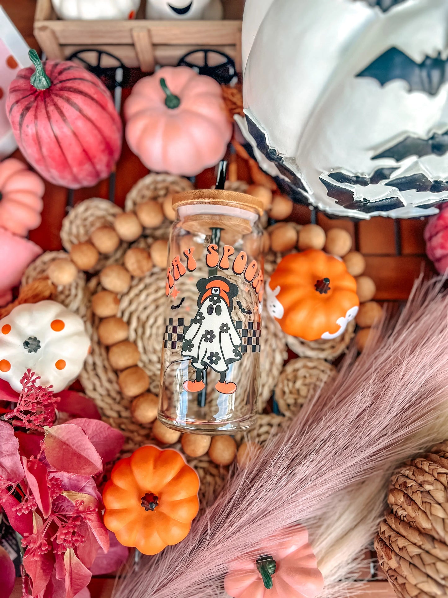 Skater Ghost Halloween Coffee Glass