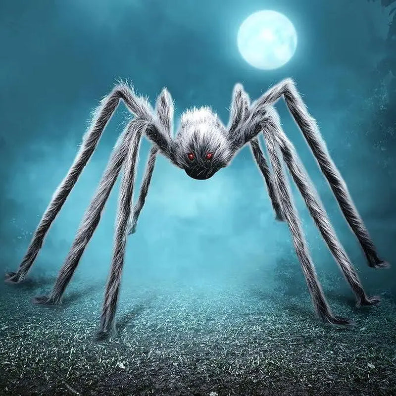 3 Ft Festive Decorations Giant Spider,Decor Outside,Yard Lawn Decoration,Gray, Treatbags (Standing Height：15 Ines) Spooky Ornaments Window Halloween