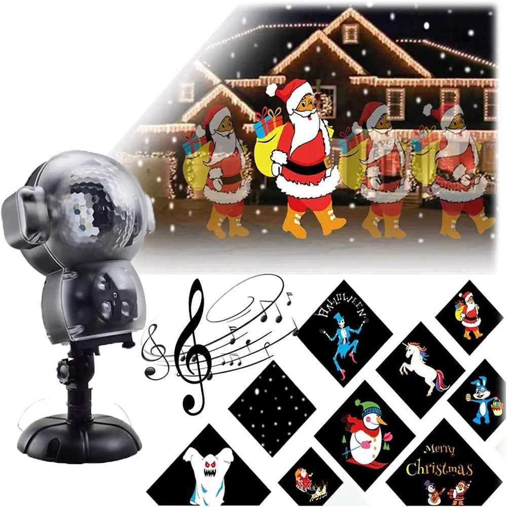 Christmas Halloween Holiday LED Laser Projector Light House Party Landscape Lamp Movie Slides Halloween Decorations Birthday Thankgiving Gift Plool Party